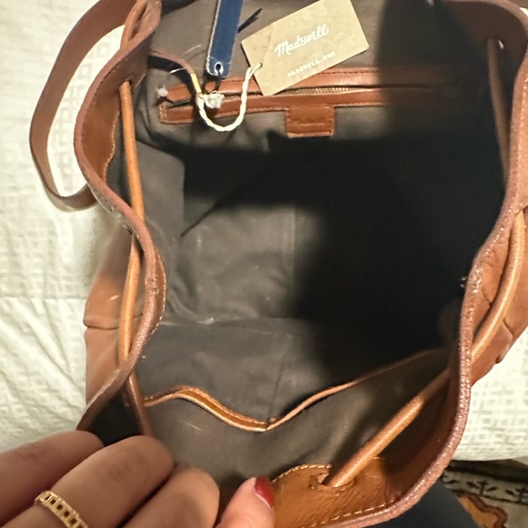 Madewell Brown Leather Drawstring Backpack main image 9